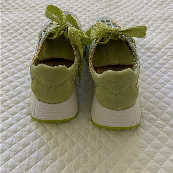 SOFTWAVES women's ardi sneakers in raffia multi green pastel EU 38 - Picture 2 of 5